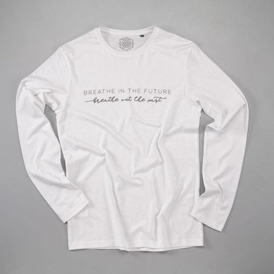 Men's White Organic Cotton Long Sleeve Sweatshirt - Breathe360