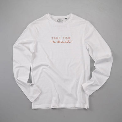 Women's White Organic Cotton Long Sleeve Sweatshirt - Breathe360