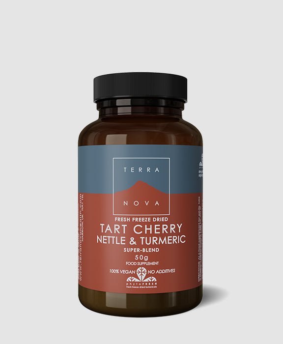 Terra Nova - Tart Cherry, Nettle & Turmeric Super-Blend Powder 50g size (Fresh Freeze Dried)