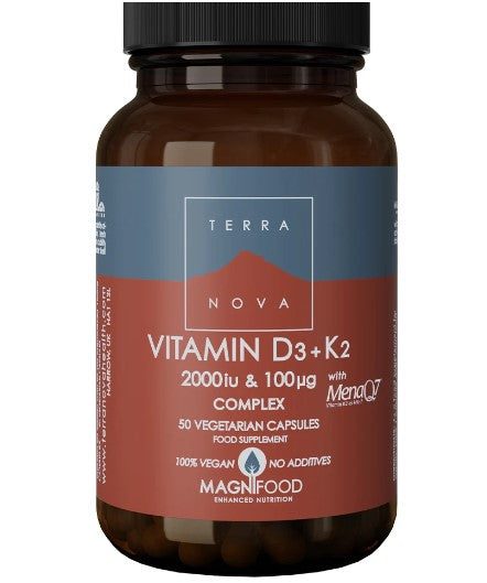 Terra Nova - Vitamin D3 2,000iu with Vitamin K2 100ug Complex 50's
