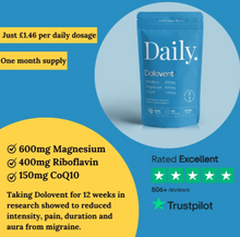 Load image into Gallery viewer, Dolovent Nootropic Supplement for Migraine Relief &amp; Brain Health | Soothe - Ease - Focus
