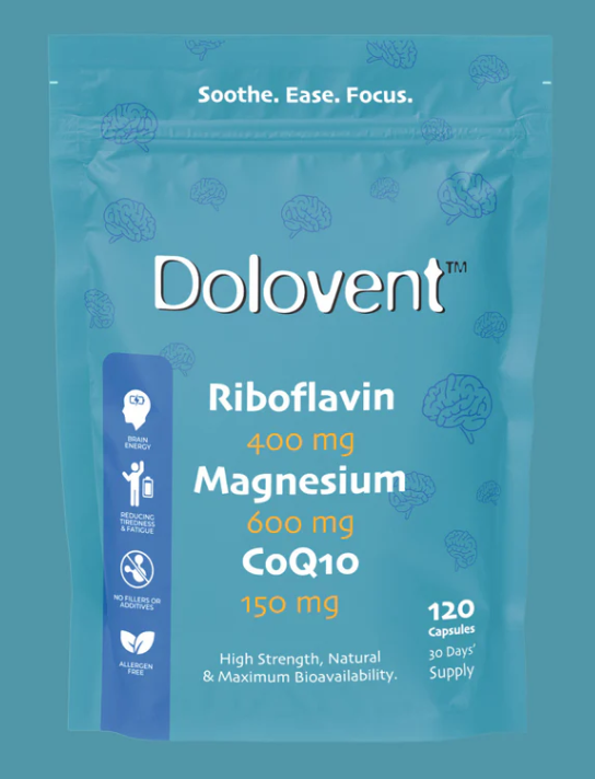 Dolovent Nootropic Supplement for Migraine Relief & Brain Health | Soothe - Ease - Focus