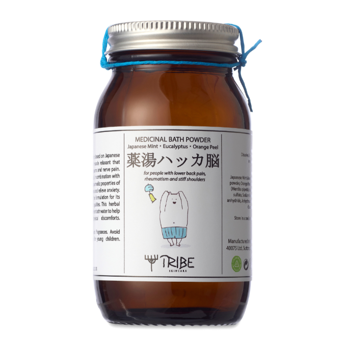 Tribe Japanese Bath Powder with Japanese Mint, Eucalyptus & Orange Peel