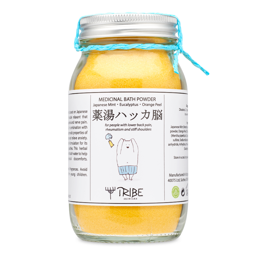 Tribe Japanese Bath Powder with Japanese Mint, Eucalyptus & Orange Peel